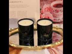 Сохраненный цветочный воск Деревянная крышка Рождественская ароматизированная свеча Подарочная коробка Черный Зеленый