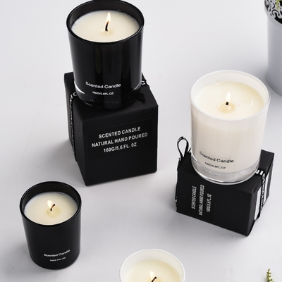 Ароматизированная стеклянная свеча класса люкс AROMA HOME Private Label Black White