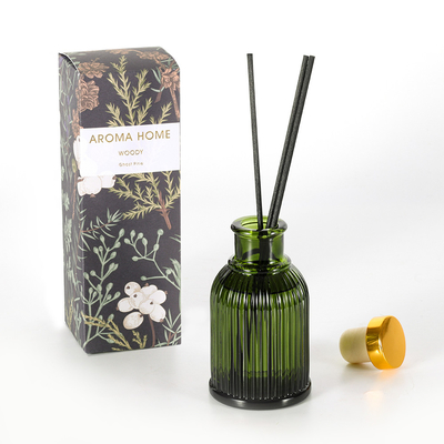 Метка частного назначения 100ml отражетеля Reed стеклянной бутылки благоуханием с крышкой металла золота