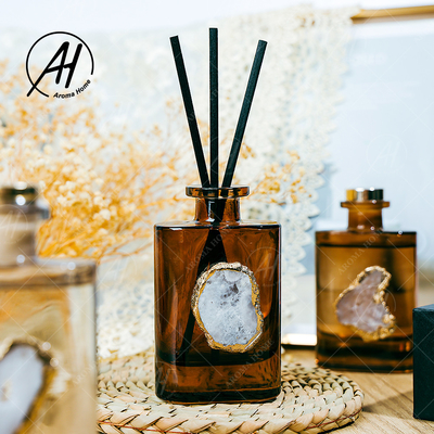 Отражетель 180ML Reed ароматности эфирного масла бутылки стекла крышки квадрата ротанга волокна золотой