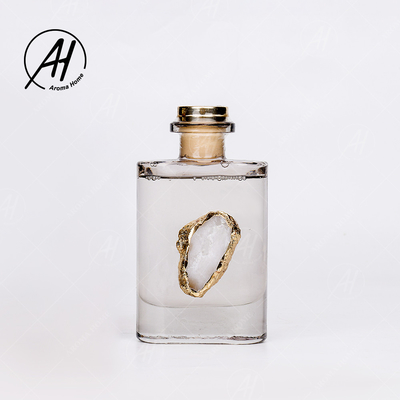 Отражетель 180ML Reed ароматности эфирного масла бутылки стекла крышки квадрата ротанга волокна золотой