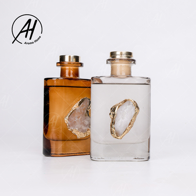 Отражетель 180ML Reed ароматности эфирного масла бутылки стекла крышки квадрата ротанга волокна золотой