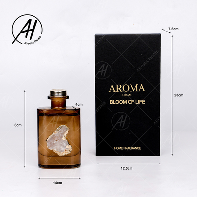 Отражетель 180ML Reed ароматности эфирного масла бутылки стекла крышки квадрата ротанга волокна золотой