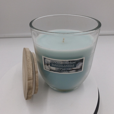Голубые овальные стеклянные большие на открытом воздухе свечи Citronella для ошибок