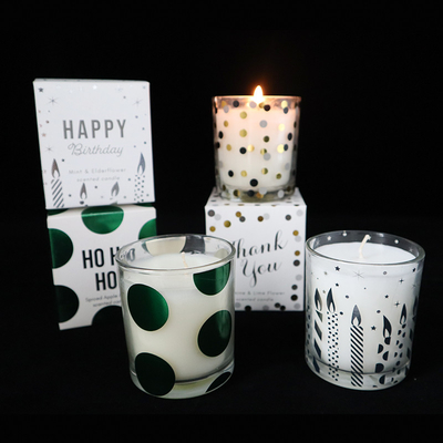 Естественные надушенные свечи Tealight сои в напечатанном ясном стеклянном абрикосе кокоса чашки