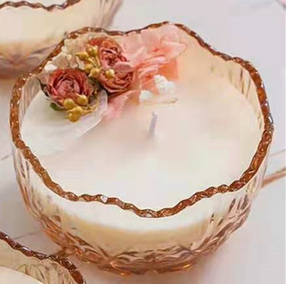Соя вощиет Handmade надушенные свечи опарникы свечи 10 Oz с сухим украшением цветка