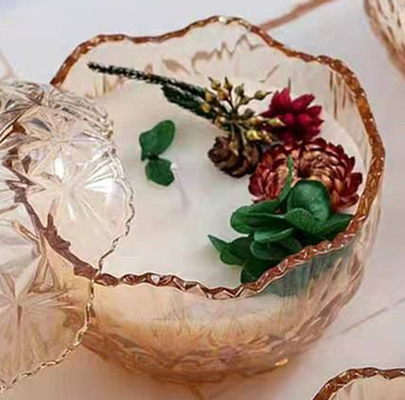 Соя вощиет Handmade надушенные свечи опарникы свечи 10 Oz с сухим украшением цветка