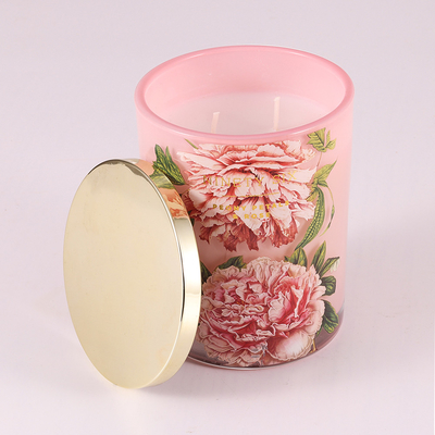 Пастельным стеклянным надушенная опарником камелия эвкалипта свечи 14.5oz с подгонянным благоуханием