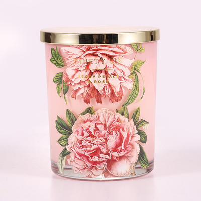 Пастельным стеклянным надушенная опарником камелия эвкалипта свечи 14.5oz с подгонянным благоуханием