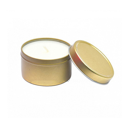 Свеча жестяной коробки сои золота надушенная мычкой в оптовом 5.5oz