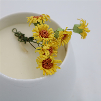 Свеча чашки чая воска сои керамическая душила штейновый белый круг 6oz